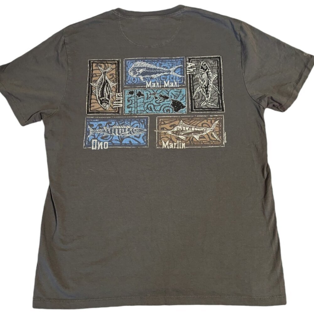 Crazy Shirts Crew Pima T Shirt Graphic Print Hawaii Mahi Ono Marlin Fish Vintage